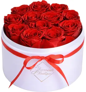 Forever in a Box 12 Preserved Roses in  Box, Birthday, for Women, Eternal Rose for Wife, Mom Flower - Red