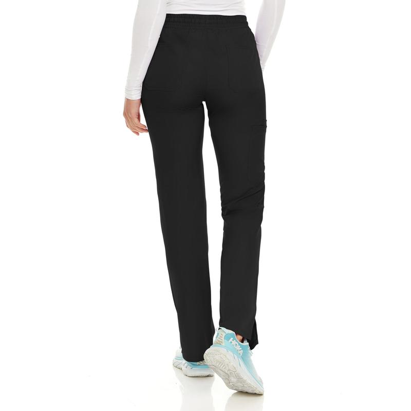 MediChic Women's Straight Leg Six Pocket Cargo Scrub Pants with 4-Way Stretch Scrubs