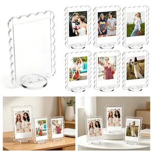 5 Pcs 2x3inch Acrylic Photo Frame with Base Acrylic Photo Display Mini Picture Frames Double Sided,DIY Decorative Acrylic Frame Picture Frame, Home Decor Accessory