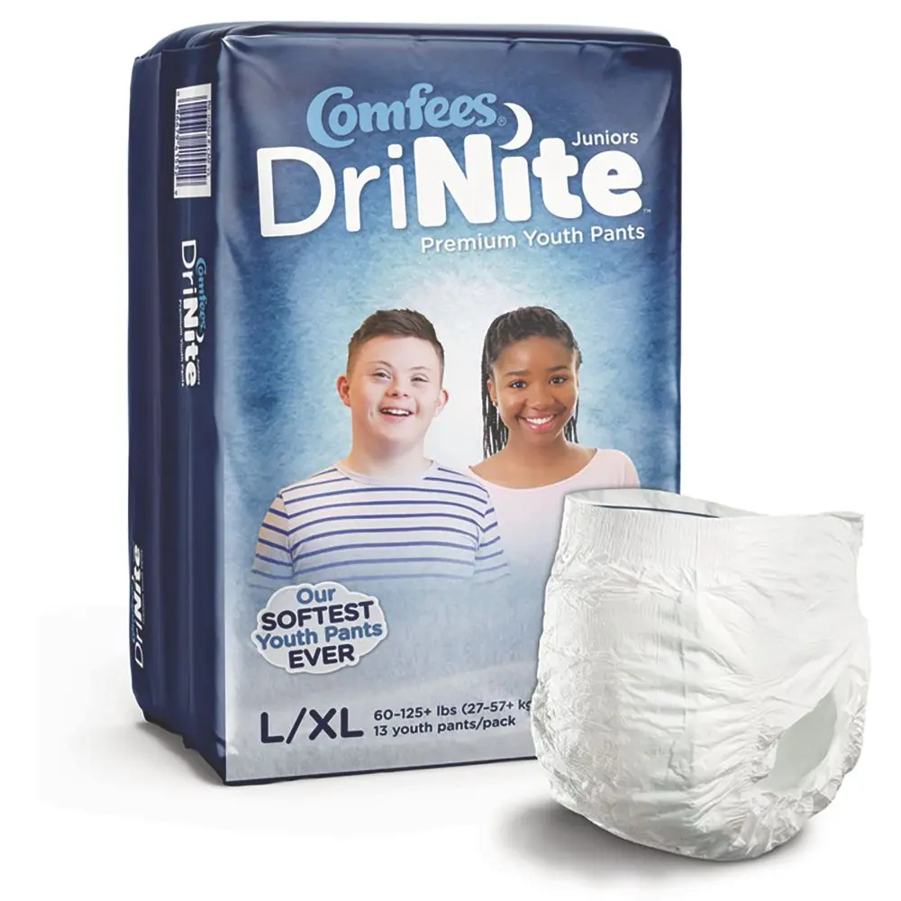 Comfees DriNite Juniors Youth Youth Absorbent Underwear Large / X-Large 60 to 125 lbs. CMF-YLXL 52 Ct
