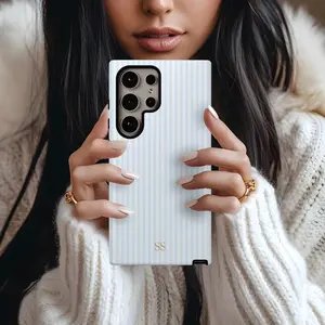Personalized Stripe Phone Case Gold Custom Initials,  Phone Case, Retro Christmas Movie Phone Case for iPhone 17 16 15 14 13 12 11 Pro Max X XS & SS Galaxy S21–S25 Plus Ultra, Holidays Xmas Tough Case, Perfect Gift for Film Lovers, Classic Gift for Her Hi