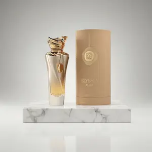 riiffs Elyssia Aura Extrait de Parfum - 3.4fl.oz (100ml) Vegan Unisex Aromatic Orange-Scented Vanilla Perfume, Soft Gold Brushed Glass Bottle, Vanilla Cream & Cognac Notes, Single Item, Vanilla Perfumes, Aromatic Unisex Fragrance
