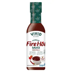 [Dongwon] Vivid Kitchen Korean Fire Hot Sauce | Korean Gochujang & Mexican Habanero sauce | 7g Sugar, 60 Calories per serving | No MSG, Preservatives | Natural alternative sweetener | Diabetic friendly, healthy sauce