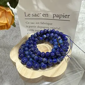 Van Gogh's Night Sky Pure Natural Lapis Lazuli Crystal Bracelet A Fusion Of Art And Spirituality Fashionable And Luxurious Suitable For Parties And Daily Outings 8mm 9mm 10mm 11mm Available - Suitable For Both Men And Women To Wear Valentine's Day Gift