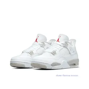 White Mid-Top Sneakers with Grey Accents