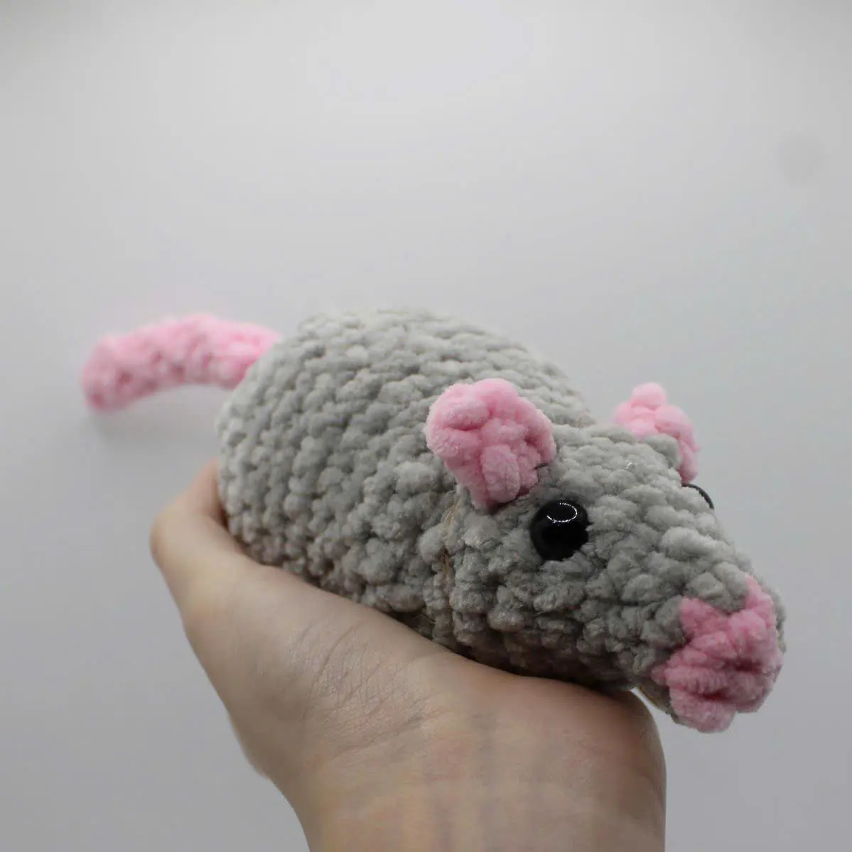 Handmade Crochet Rat Plush | Cute Amigurumi Mouse Stuffed Animal | Soft Kawaii Plush Toy | Gift for Animal Lovers