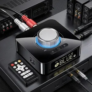 Low Latency 3D Surround Bluetooth 5.0 Audio Receiver Adapter, Wireless Converter with AUX Input RCA Output for Old Speakers, Car Home Stereo System, Multi-Device Portable Audio.