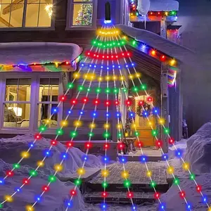 LED Outdoor Decorative Waterfall Tree Light, USB-Powered Colorful Fairy Light with 8 Lighting Modes, Decorative Garden Lights for Courtyard, Garden, Wedding, Holiday Party Decoration