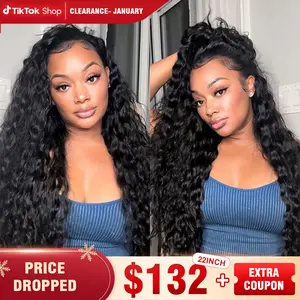 Reshine 3 In 1 Half Wigs Water Wave Human Hair Wigs For Beginners Glueless Wear Go Half Wigs With Drawstring Invisible Hairline Curly Hair Wigs#dealsforyoudays