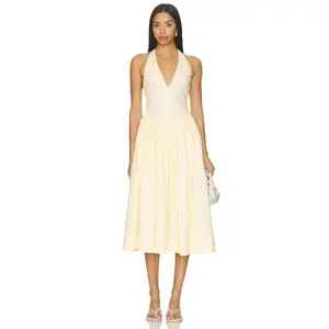 Tularosa X Ivana Ramirez Stella Midi Dress in Baby Yellow