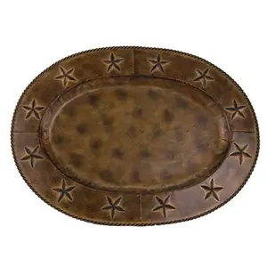 Star Iron Oval Charger Plate Tray