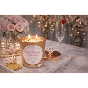 Strawberry Mimosa Lotion Candle 15oz double wick 72 hour burn