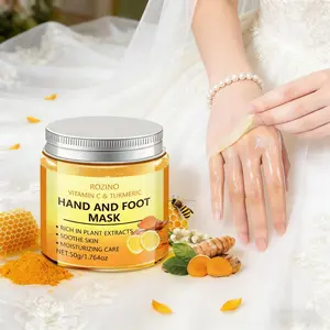 Rozino Vitamin C & Turmeric Hand & Foot Mask - Brighten Skin Tone Remove Dead Skin Smooth Soften Deep Moisturizing Care Gentle Skincare