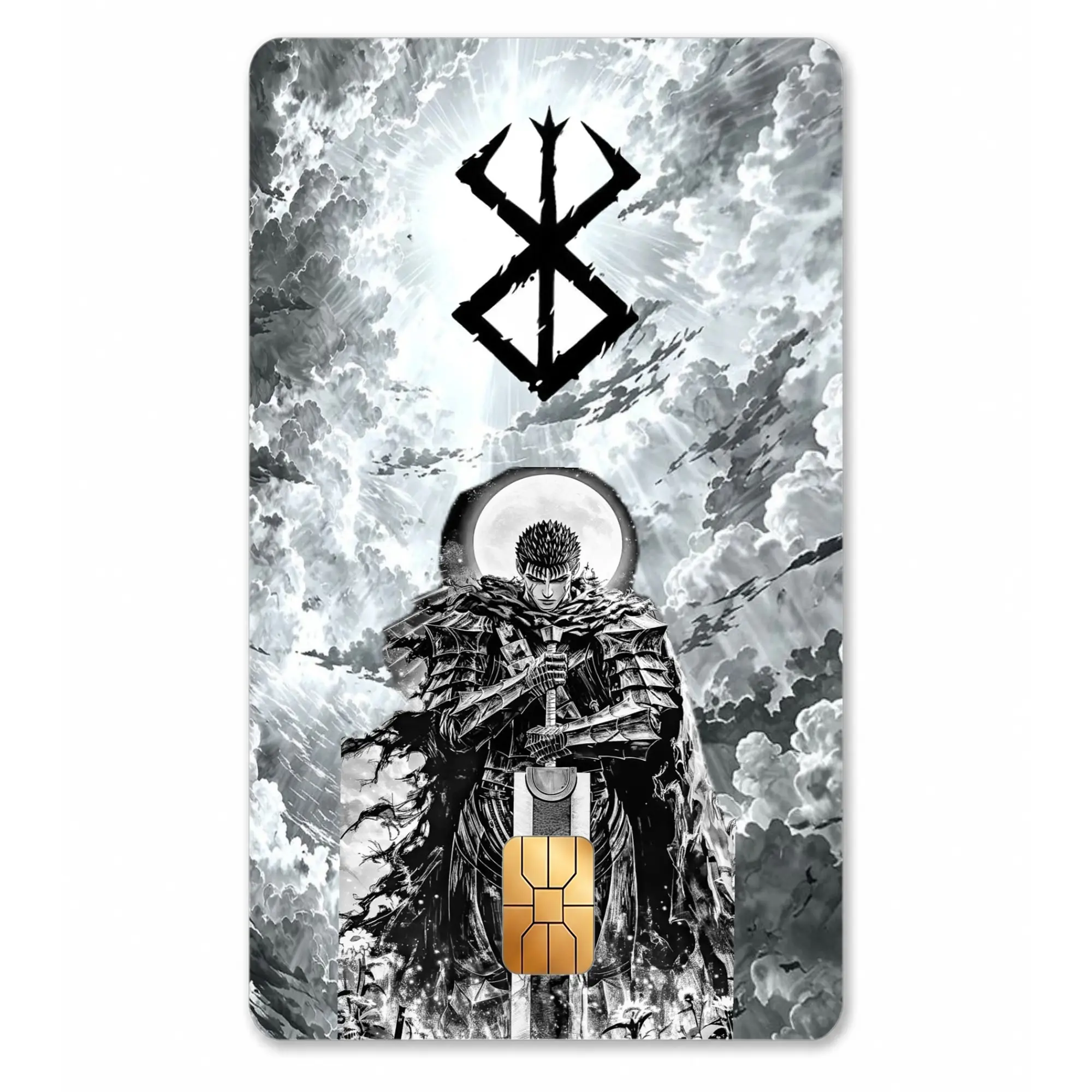 Eclipse Arc Berserk Card Skin, Dark Fantasy Anime Wallet Sticker, Guts Manga Credit Card Cover, Grimdark Otaku Gift for Fans