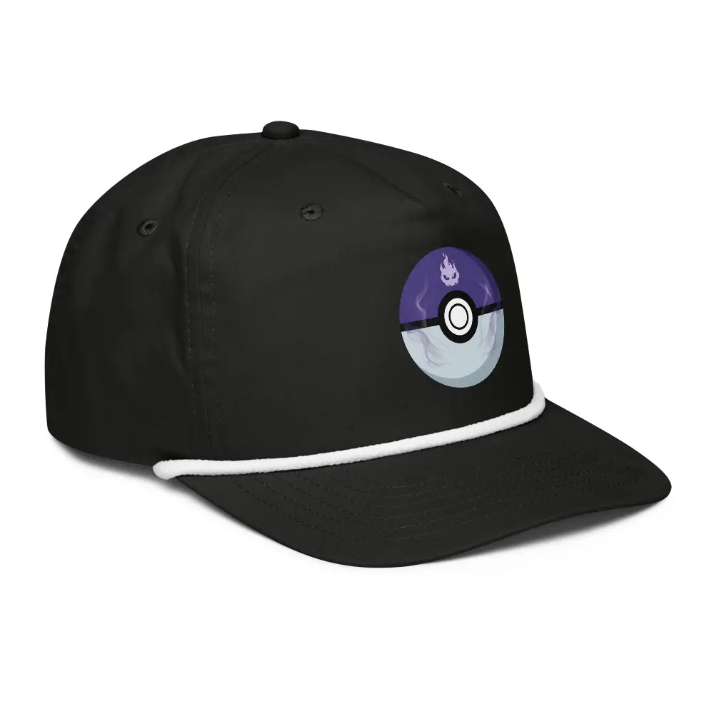 Unstructured Ghost Snapback Hats, 5-Panel Cotton Cap with Rope Trim for Casual Wear - Unisex Adjustable Fit, Cotton-Nylon, Ghost Logo, Cotton Blend