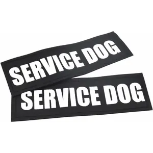 2 Pack Reflective Service Dog Patches with Hook Back for Pet Collar Vest Harness - 3 Sizes