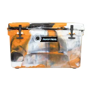Frosted Frog 45 QT Camo Cooler - Orange, White & Black Camo Cooler