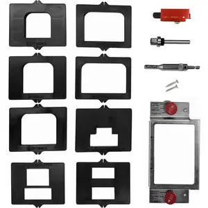 1220 Hinge Mate350 -Complete Hinge Installation Kit-Cut Hinge Mortises  Doors, Jambs, Latches & Strike Plates -Includes  Hardware for /8in & /4in Doors & 2-1/2 in to 4.5in Hinges , Black