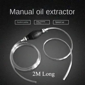 2M Manual Gas & Oil Transfer Pump, Durable Hand Fuel Pump with Flexible Hose for Gasoline, Diesel, Water, Liquid Transfer, Easy Siphon Tube for Cars, Motorcycles, Boats, Outdoor Equipment