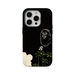 Two-Tone Spliced Camouflage "A BATHING APE" BAPE Monkey Pattern Film Phone Case — Compatible with iPhone 12, 13, 14, 15, 16, 17