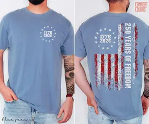 Comfort Colors Retro Usa 250 Shirt, 250 Years of Freedom, Celebrate 250th Anniversary Shirt Usa Flag Tee 4th of July Shirt Patriotic Gift