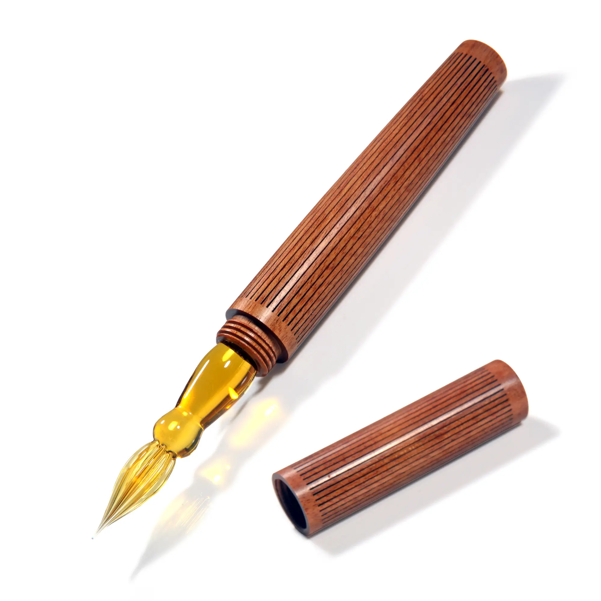 SeventyTwo 72 Handmade Glass Dip Pen with Wooden Handle, Glass Nib, Ideal for Calligraphy Writing & Refill Needs