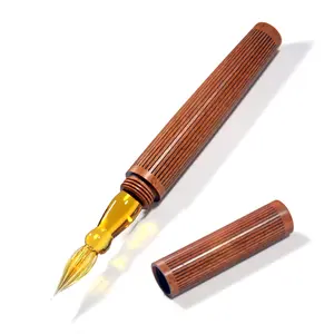 SeventyTwo Handmade Glass Dip Pen with Wood Handle, Calligraphy Writing Pen with Glass Nib