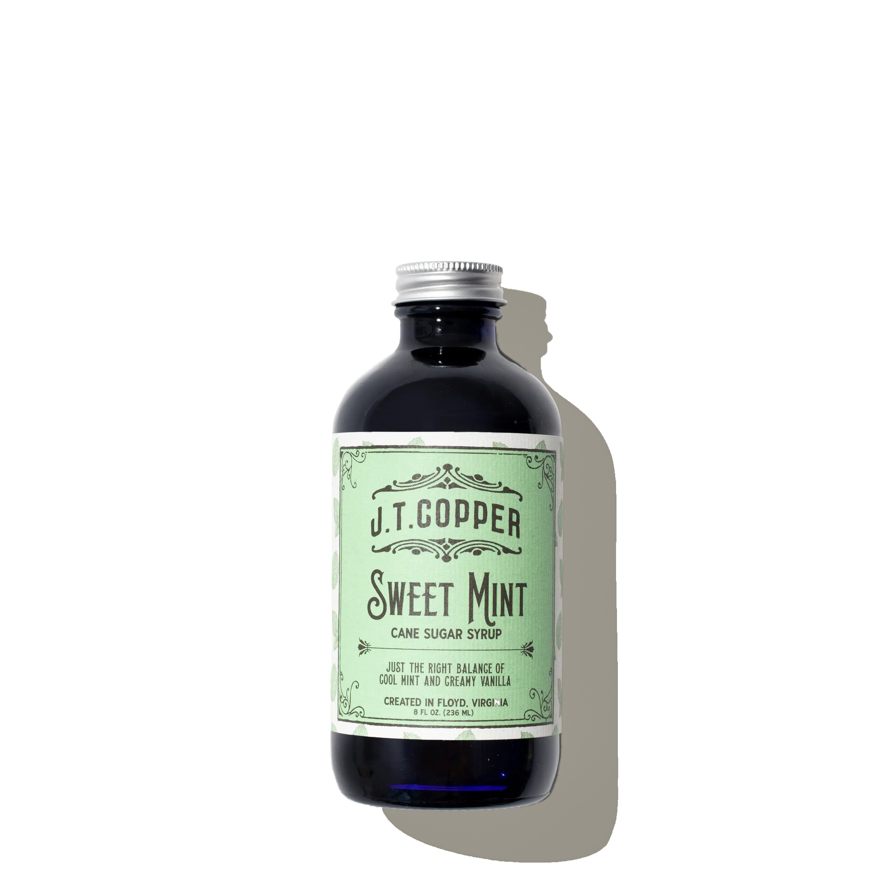 J.T.Copper Sweet Mint Syrup Beverage Vanilla - Versatile Cane Sugar Syrup for Hot Chocolate Coffee Italian Sodas Mojitos & Minty Lemonade