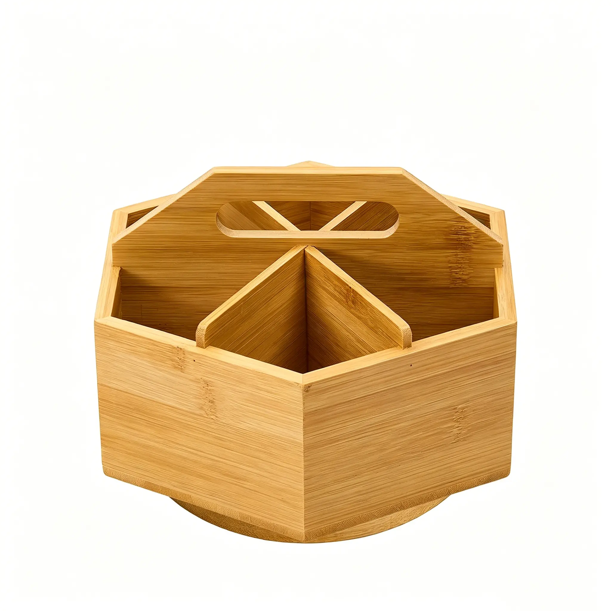 MEEDEN Bamboo Rotating Art Supply Desk Organizer: Pen & Pencil Holder for Desk- Desktop Storage for Markers, Colored Pencils, Crayons, Paint Brushes, Office School Classroom Pen Stand Pen Slot