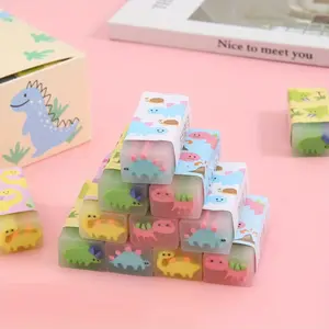 4pcs Random Dinosaur Jelly Erasers, Slice Style Eraser, Artistic Drawing Eraser, Non-Sponge Rubber, New Condition, No Battery Required