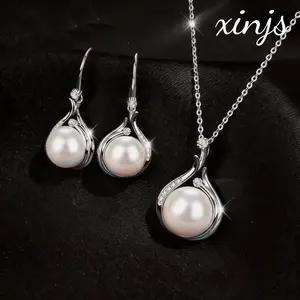 Personality Fashion Clavicle Chain Water Drop Necklace Luxury Exquisite Water Drop Earrings Jewelry Set