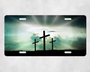 Cute Black Faith Over Fear Christian Front Vanity License Plate, Faith License Plate, Car Decor Accessory, Car License Plate Accessory