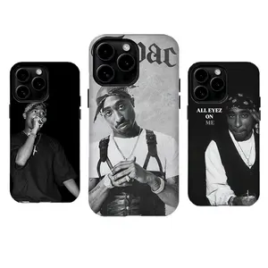 Old School 2Pac Phone Case Rap Legend Collage Shockproof Cover Compatible for iPhone 17 Promax 16 15 14 13 12 11 and for Samsung S21-S25 Perfect Gift for Rap Fans