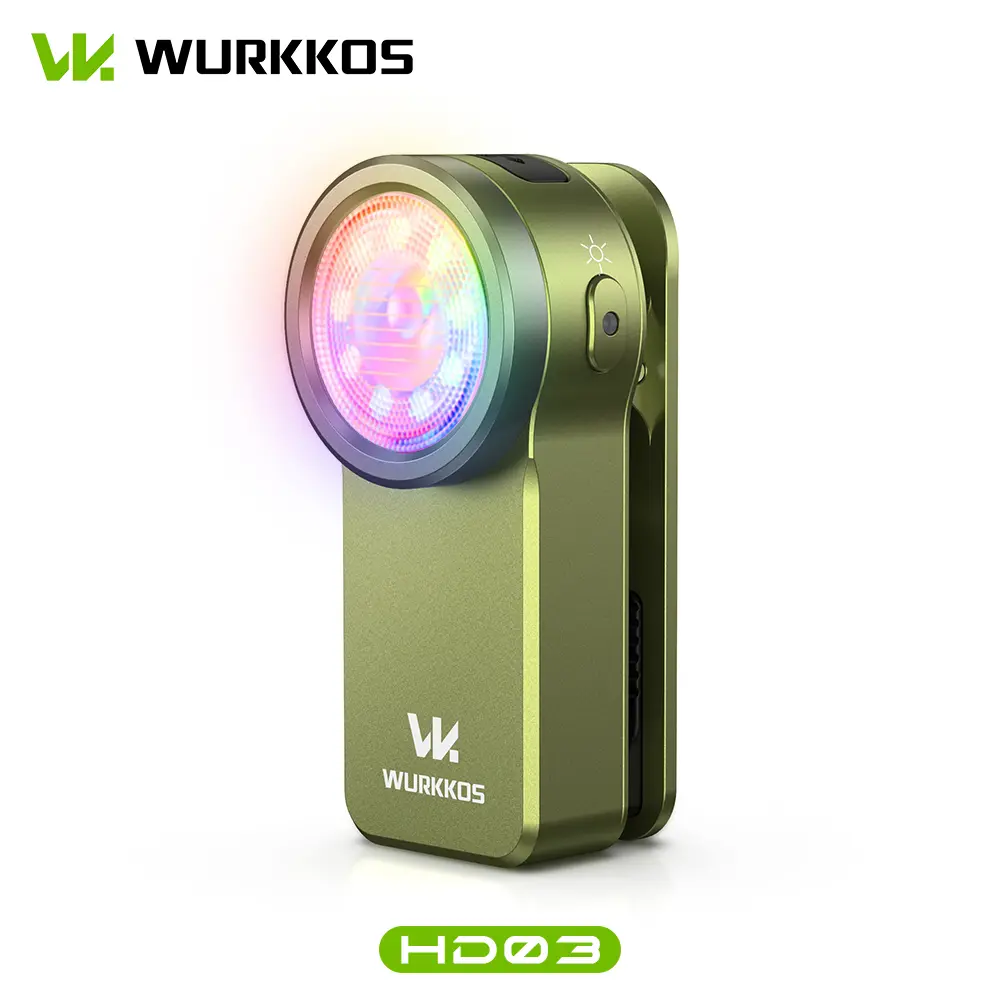 Wurkkos Mini Aluminium Alloy LED Clip Flashlight, High Lumen TIR Lens Light with Spotlight & Floodlight, USB-C Rechargeable, 20 RGB Color Changing Modes, Magnetic, IPX6 Waterproof Camping Gear, Portable Lighting Solutions