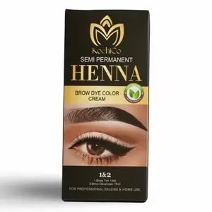 KochiCo Eyebrow Henna Tint Black- Natural and Long-Lasting Color Makeup