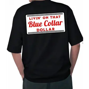 BLUE COLLAR $ Casual Cotton Tee - Soft Breathable Comfortable Shirt for Men - Perfect for Work & Play - Cool & Confident All Day Long