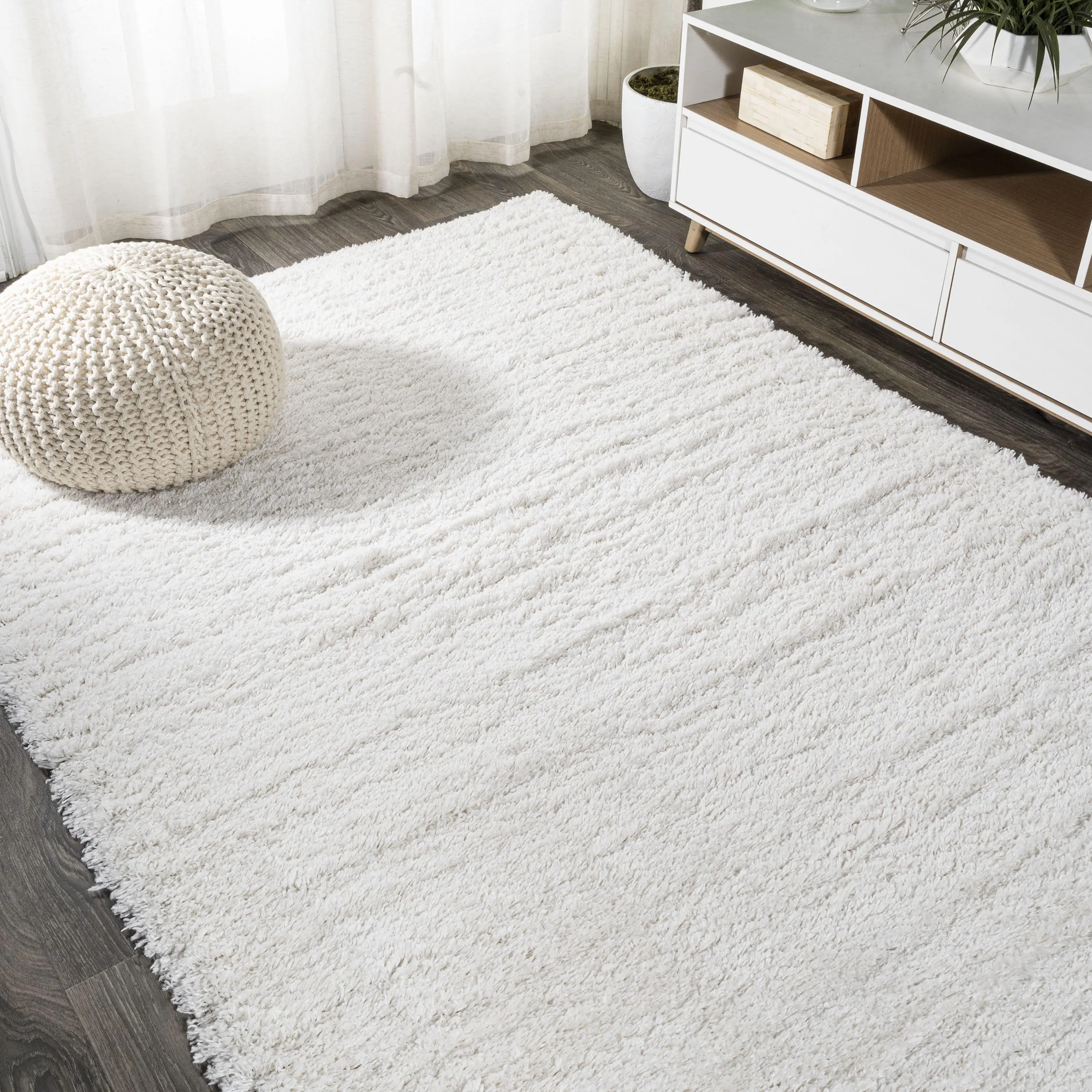 JONATHAN Y Groovy Solid Shag Indoor Area Rug - Home Decor, Cozy, Decorative, Fluffy Modern, Modern Floor Rug for Living Room, Bedroom, Office, Home Decor Rug