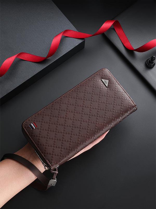 Men's Long Zipper Wallet with Business Card Holder, Perfect for Valentine's Day, Spring Summer Holidays, Travel, Christmas, Graduation Gifts, Durable Fashion Wallet