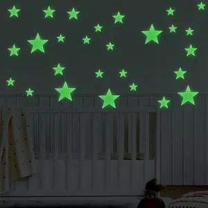 Household daily necessities Ymapinc Glow in The Dark Ceiling Star Stickers, 27Pcs Large Glowing Stars for 3D Room Wall Decor Ceiling Stars Room Wall Bedroom Green