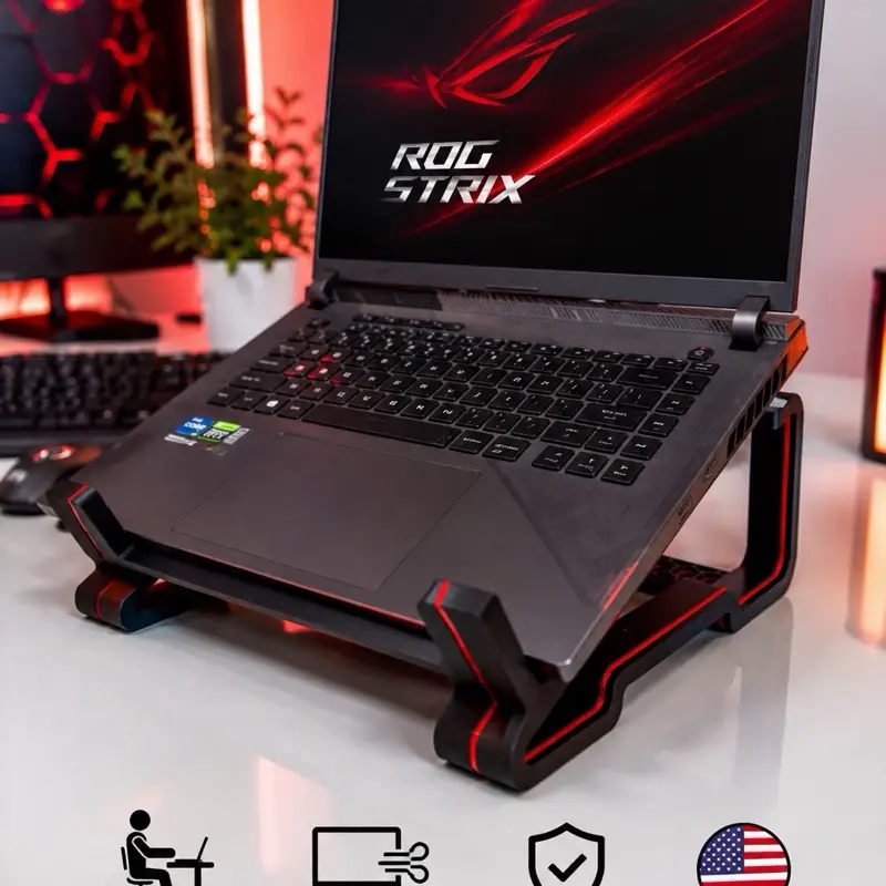 Elevated 3D Printed Laptop Stand with Cooling Airflow Functionality