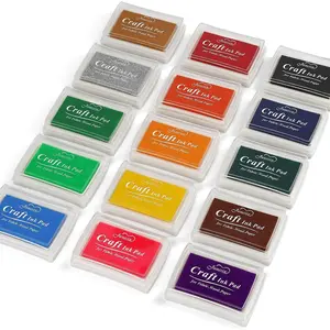 15 count Colors Ink Pads for Stamping Washable Fingerprint Ink Pad for Crafting Card DIY Making Scrapbooks  Fabric