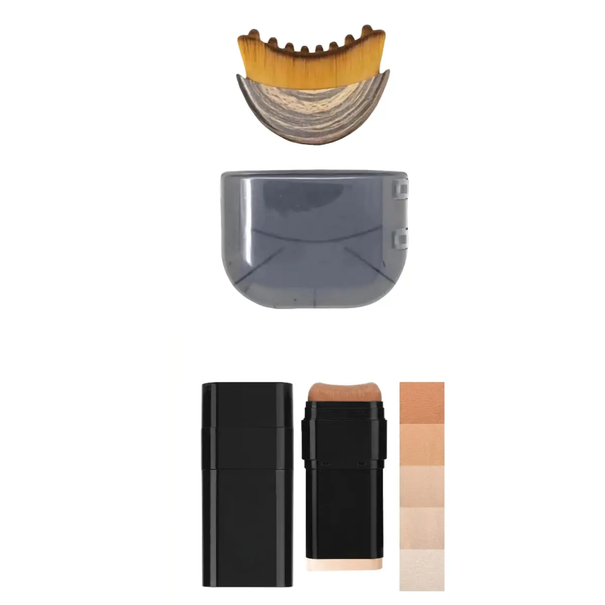 Mid Year Clearance | Dual-Ended Eraser Foundation Stick & Lymphatic Drainage Face Brush - Office Daily Use, Firm Lifting, Jawline Sculpting, Face Depuffing, Solid No-Mess Formula, Beginner & Skin-Friendly Skincare Makeup Essential, Face De Puff