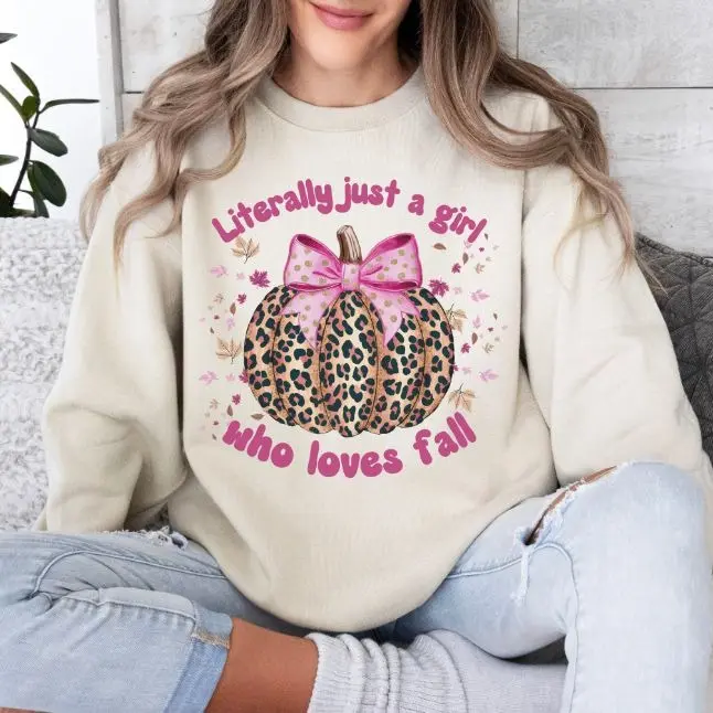 Cheetah Pumpkin Sweatshirt for Women, Fall Season Crewneck, Gildan 18000 Heavy Blend - Collar, Fabric