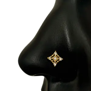Twinkle Star Nose Stud in Surgical Steel with Cubic Zirconia Stones 20g L-shape & Corkscrew 7mm X 4mm Bar Length