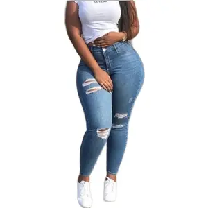 Cre8tive Concepts Boutique Distressed  Denim Fit Jeans - Various Sizes Comfortable Cotton Slim