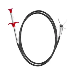 Plumbing Auger Tool with Hook, Drain Unclogger for Hair Clogs- Stainless Steel, Flexible Claw Picker for Toilets, Sewers, Showers, Kitchens, Bathrooms, Bathtubs, etc., Suitable for Larger Pipes