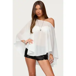 Sheer Chiffon Asymmetric Poncho Sheer Chiffon Asymmetric Poncho