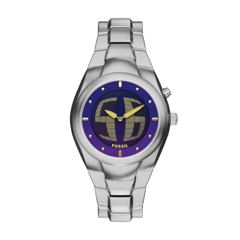 Fossil big tic ladies silver tone purple watch NEW BATTERY Machine Big Tic 41MM Stainless Steel Watch - FS6155 - Fossil main image 4