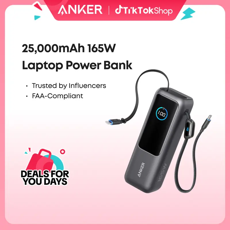京　Anker Power Bank 25000mAh 165W Power Bank】Anker 165W 25,000mAh Laptop Power Bank, Portable