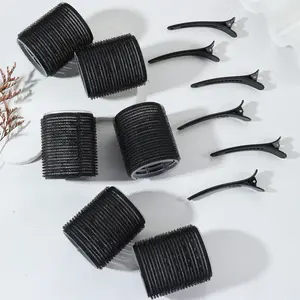 12-Piece Portable DIY Hair Styling Kit, Includes 6 No-Heat Curlers and 6 Clips, Salon-Quality Curls, Multiple Sizes Available